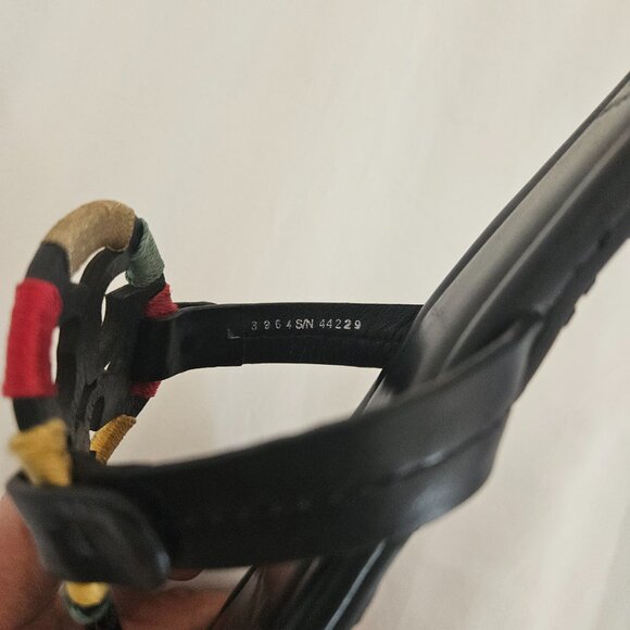 TORY Burch Black Leather Miller Sandals size 9M Style #3964 / S/N 44229 - Picture 7 of 8